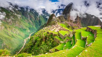 Blick von Machu Picchu auf den Río Urubamba