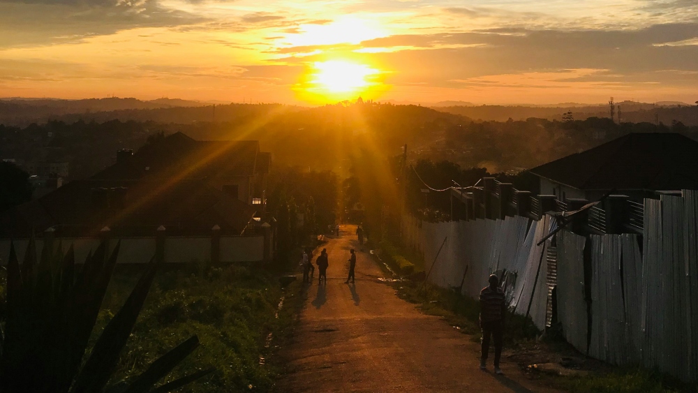 Sonnenuntergang über der Stadt Kampala, Uganda