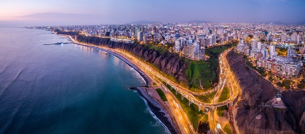 AERIAL VIEW OF MIRAFLORES, LIMA, PERU