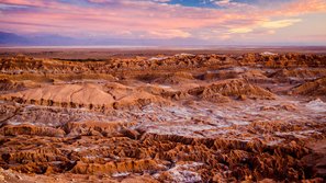 Blick auf das Mondtal in der Atacama Wüste