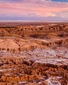 Blick auf das Mondtal in der Atacama Wüste