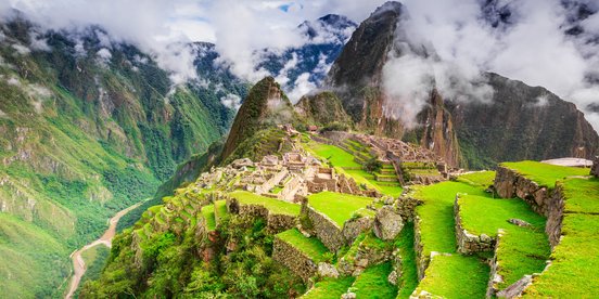 Blick von Machu Picchu auf den Río Urubamba