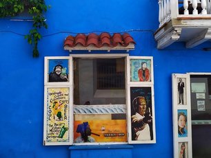 Blaues Haus in Kolumbien
